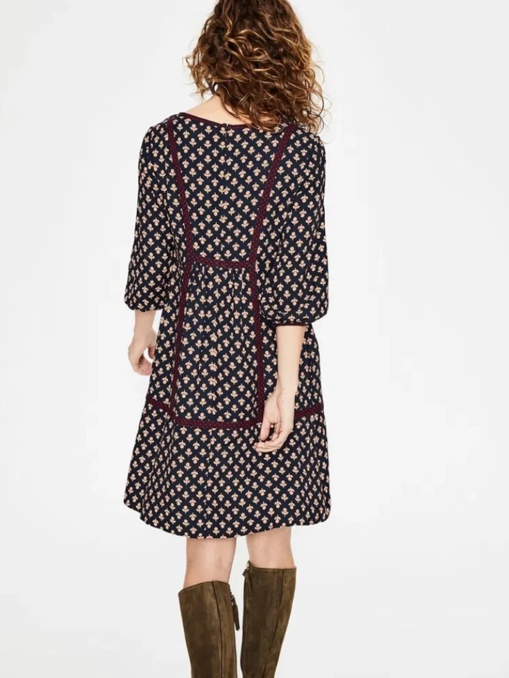Boden navy pink